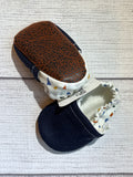 Navy with Funfetti backing (6-9 months)