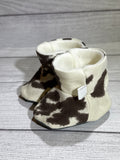 Brown Cowhide Boots with a Turquoise Sole (6-9 months)