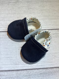 Navy with Funfetti backing (6-9 months)
