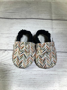 Fall Color Herringbone on White (3-6 months)