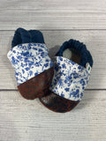 White with Navy Flowers (9-12 months)