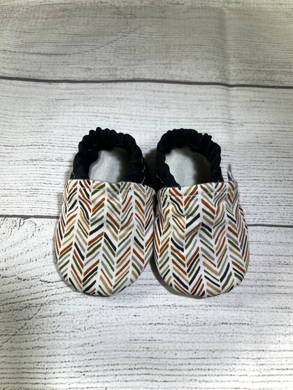 Fall Color Herringbone on White (0-3 months)