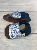 White with Navy Flowers (9-12 months)