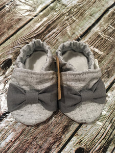 Silver Gray Shimmer with Dark Gray Bow