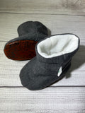 Dark Gray Herringbone Boots (6-9 months)